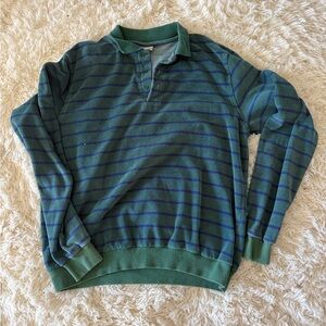 L.L. Bean Green and Blue Striped Men's Sweater